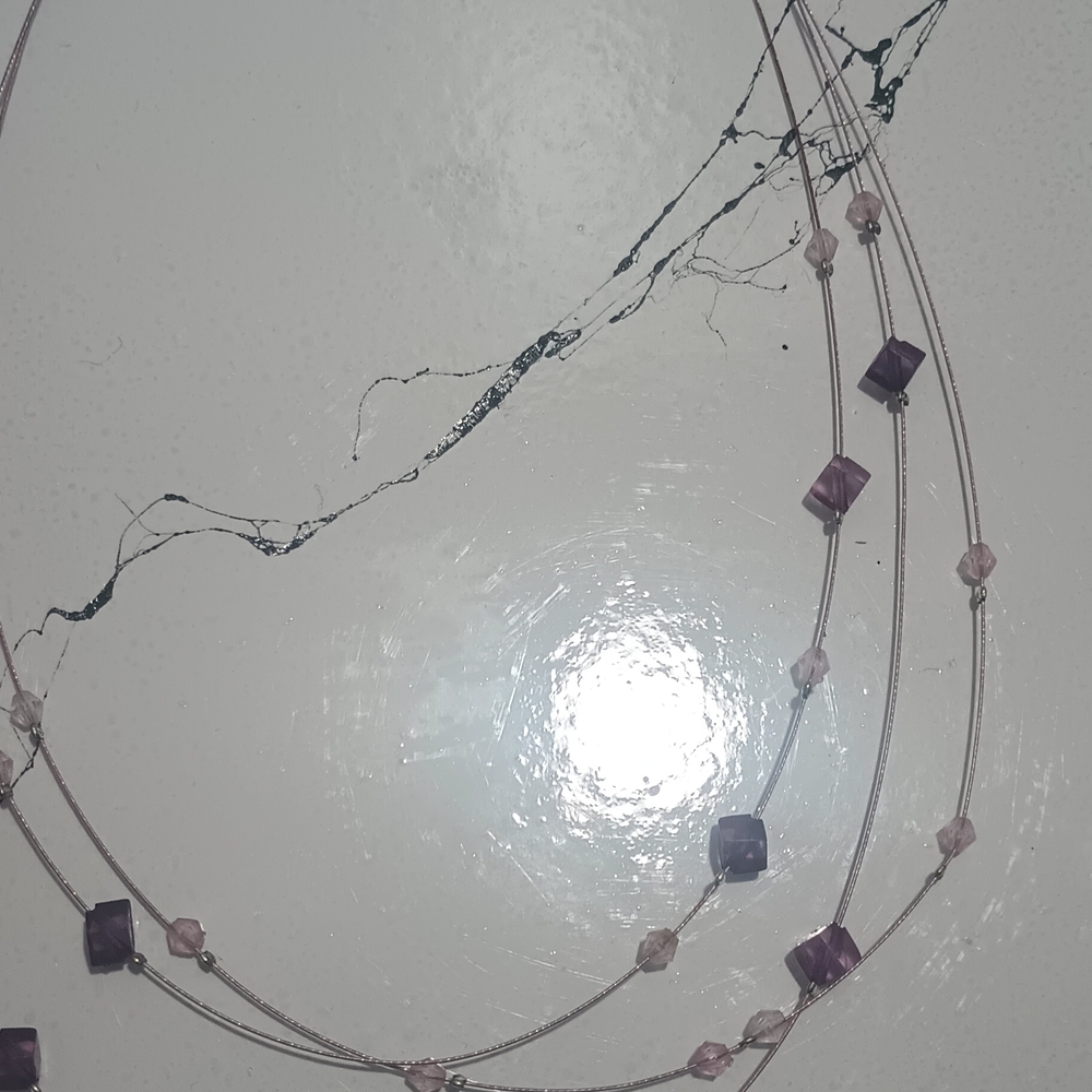 Handmade Delicate Multi-Strand Purple Bead Necklace - Women Jewelry